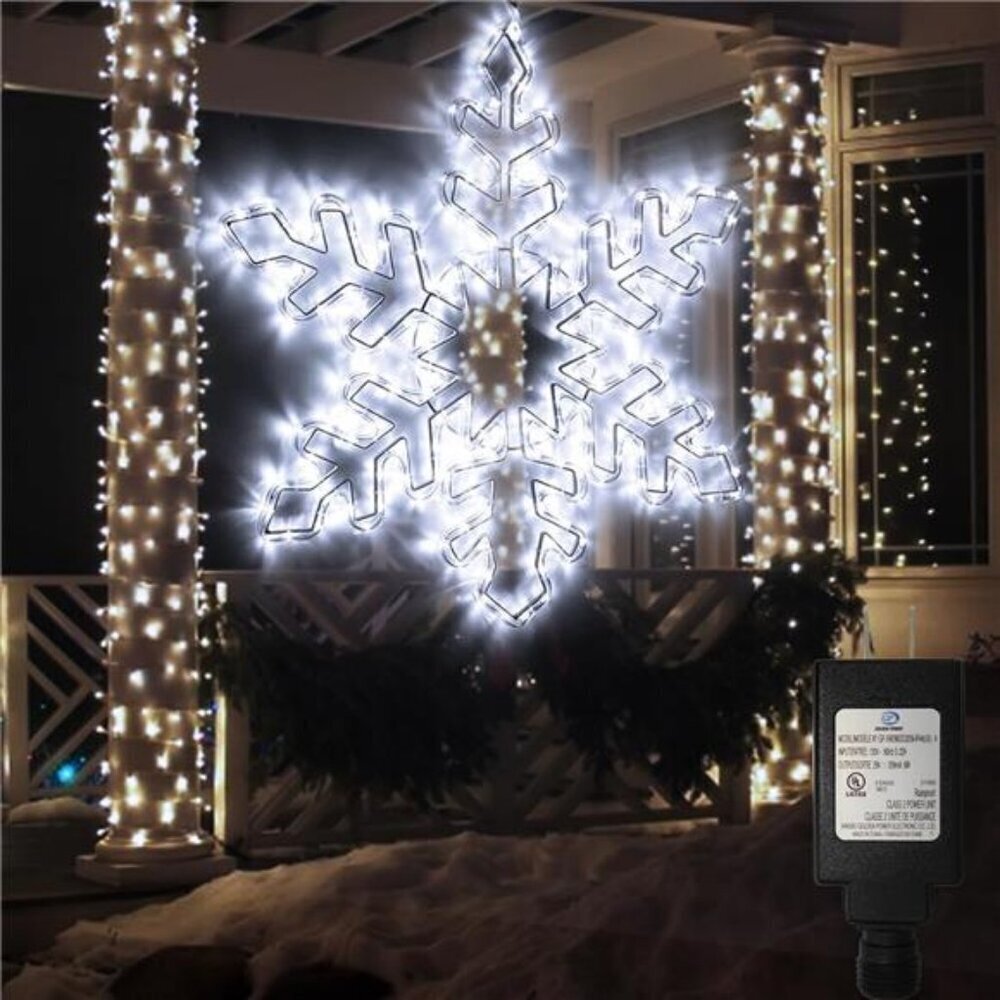 27"Christmas Big Snowflake Lights Christmas Snowflake Sculpture Lights Mains